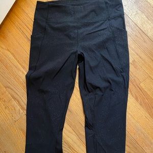 Lululemon black 3/4 leggings Time to Sweat